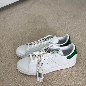 Adidas Women's White and Green Sneakers